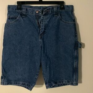 Wrangler Carpenter Shorts Blue Dark Wash Jorts Workwear